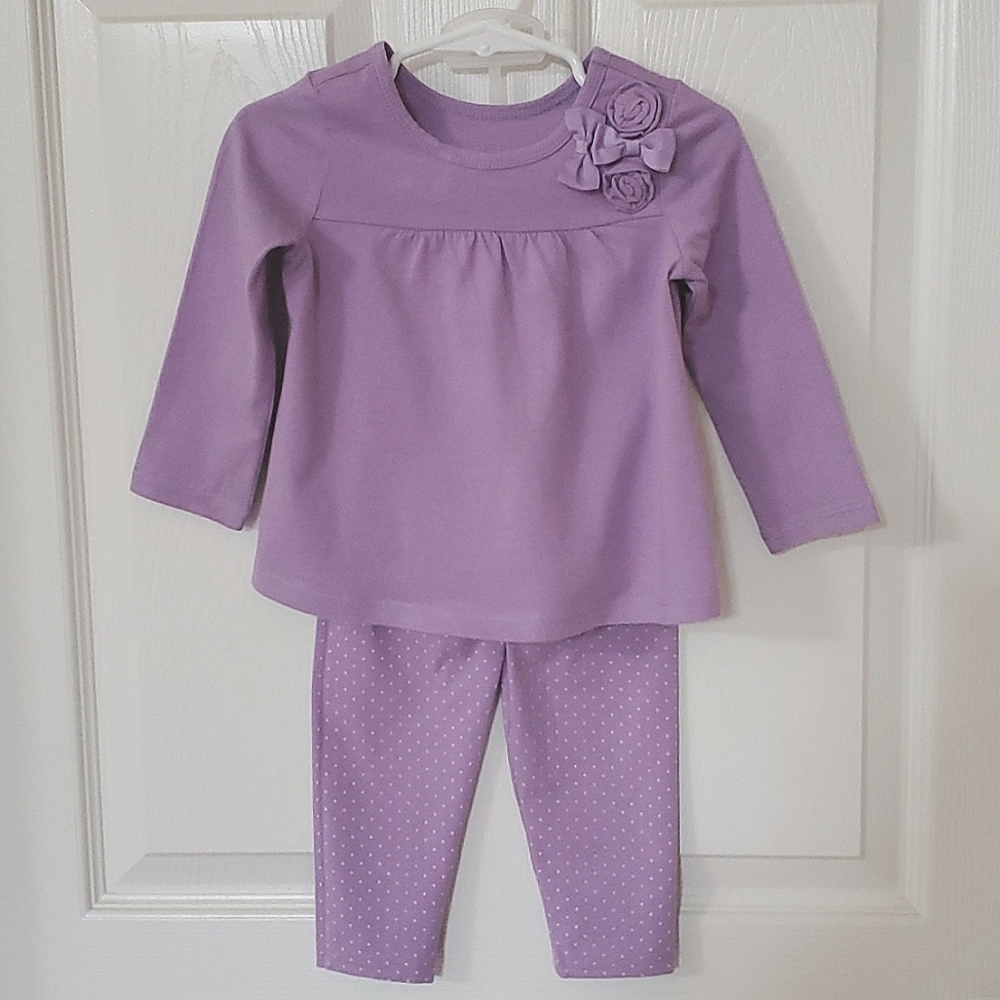 1989 Place Set Lavender Long Sleeve Top 12-18 Months & Leggings 18 -24 Months